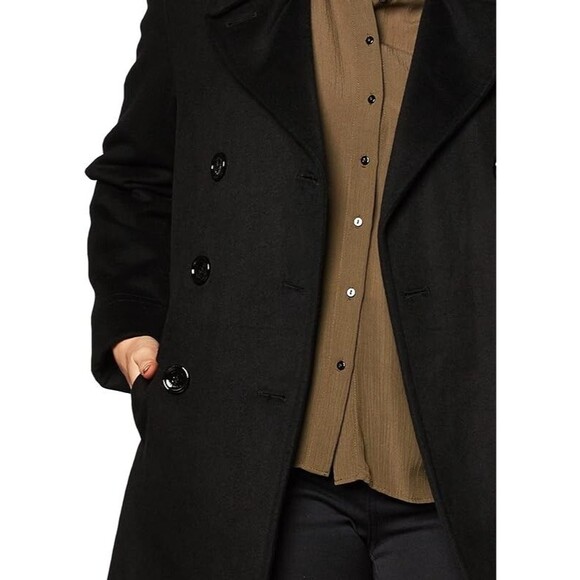 Calvin Klein Women's Peacoat Black 1X new Wool Cashmere Blend Preppy Classi - Picture 3 of 5